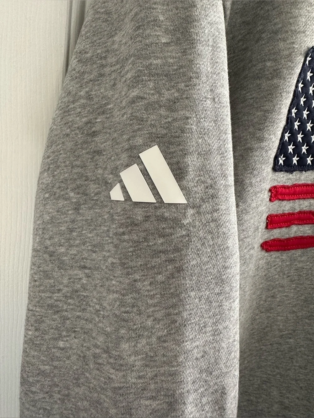 ADIDAS Large Americana 250th Anniversary USA Flag Gray Crewneck Sweatshirt Sport